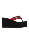 Coperni Red Wedge Heeled Sandals In Black