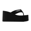 Coperni Women Branded Wedge Sandals In Black