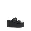 Coperni Black Wedges With Logo Patch On The Front And Touch-strap Closure In Black