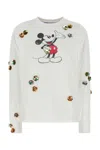 Coperni Cotton Mickey T-shirt With Embellishments And Graphic Print In Whitemulticolour
