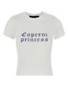 Coperni White Crewneck T-shirt With Maxi Print On The Front And Logo Print On The Rear In Cotton Woman