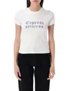 Coperni White Crewneck T-shirt With Maxi Print On The Front And Logo Print On The Rear In Cotton Woman