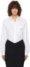 Coperni White Cotton Poplin Shirt Bodysuit In White