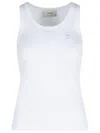 Coperni Ribbed Sleeveless Cotton Tank Top In White