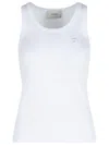 Coperni Ribbed Sleeveless Cotton Tank Top In White