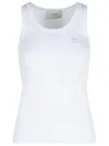 Coperni Ribbed Sleeveless Cotton Tank Top In White