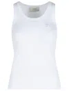 Coperni Ribbed Sleeveless Cotton Tank Top In White