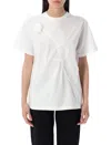 Coperni Floral Embellished Round Neck T-shirt In White