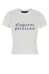 Coperni White Crewneck T-shirt With Maxi Print On The Front And Logo Print On The Rear In Cotton Woman