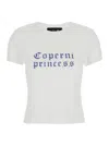 Coperni White Crewneck T-shirt With Maxi Print On The Front And Logo Print On The Rear In Cotton Wom