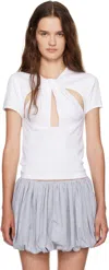 Coperni Cut-out Design Black T-shirt With Modern Silhouette In White