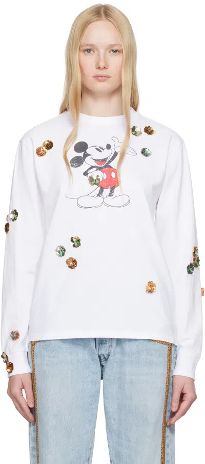 COPERNI WHITE DISNEY MICKEY LONG-SLEEVED T-SHIRT