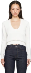 Coperni White Knitted Long Sleeved Sweater In White
