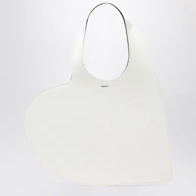 Coperni White Leather Heart Tote Bag Women