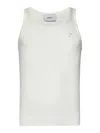 Coperni White Ribbed Stretch Viscose Tank Top In White