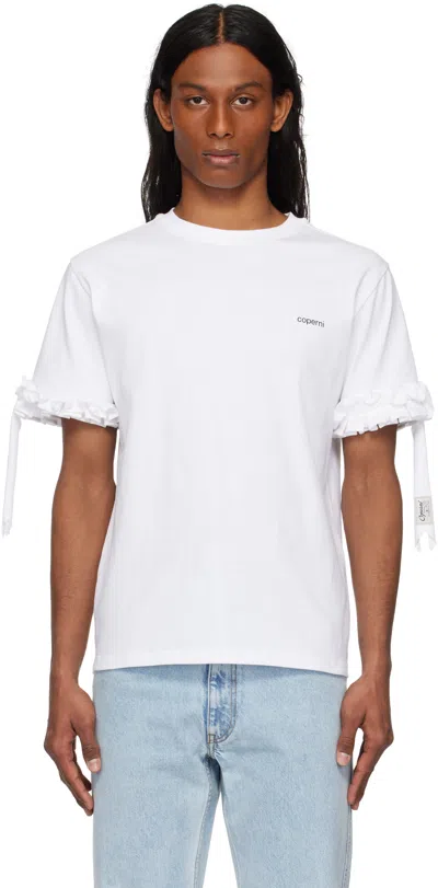 Coperni White Ruffle Logo Boxy T-shirt