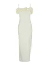 Coperni White Sleeveless Long Dress With Ruched Detail And Asymmetric Hem In Multicolor