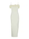 Coperni White Sleeveless Long Dress With Ruched Detail And Asymmetric Hem In White