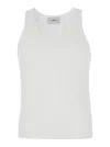 Coperni White Sleeveless Tank Top With Round Neck And Tonal Logo Patch On The Front In Cotton Blend Man In White