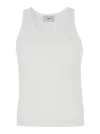 Coperni White Sleeveless Tank Top With Round Neck And Tonal Logo Patch On The Front In Cotton Blend Man In Multicolor