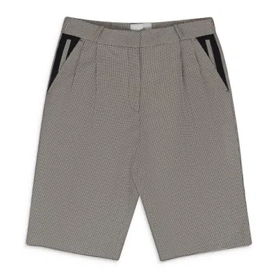 Coperni White/black Loose Bermuda Shorts In Brown