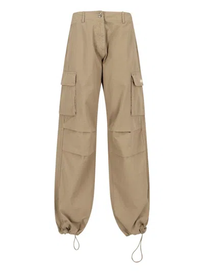 Coperni Wide Leg Cargo Trousers In Kaki