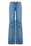 Coperni Wide Leg Flared Jeans In Blue