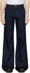 Coperni Navy Wide Leg Jeans In Black