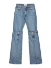 Coperni Open Knee Mid-rise Jeans In Blue