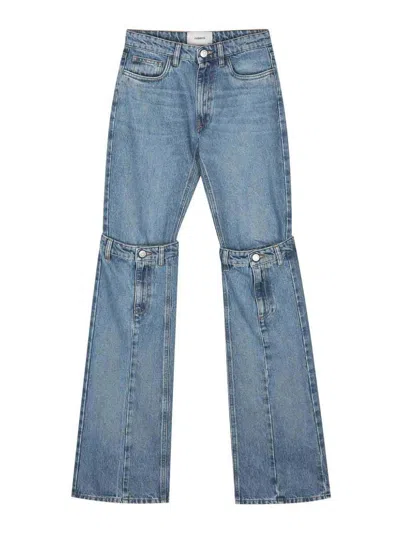 Coperni Wide Leg Jeans In Blue