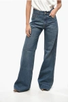 Coperni Wide Leg Jeans With Visible Stitching 30cm In Blue