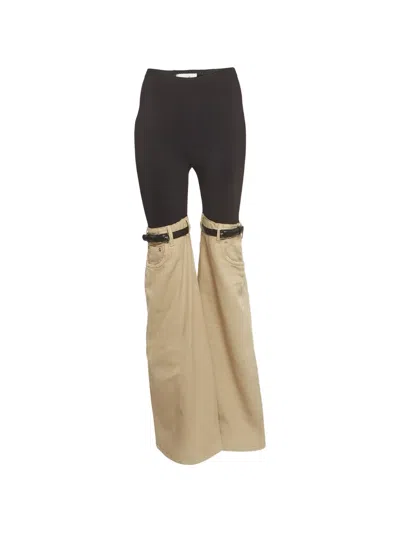 Pre-owned Coperni Wide-leg Panelled Trousers In Neutral
