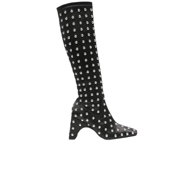 Pre-owned Coperni Wmns Studded Bridge Stretch Boot 'black Silver' | Women's Size 40