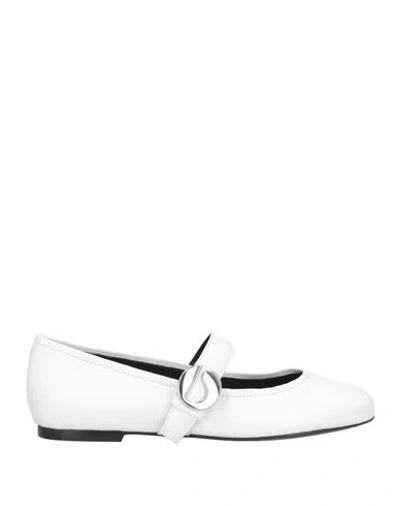 Coperni Woman Ballet Flats White Size 8 Leather