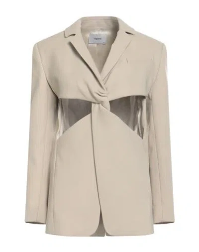 Coperni Woman Blazer Beige Size 6 Polyester, Viscose, Elastane