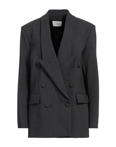 COPERNI COPERNI WOMAN BLAZER CHARCOAL SIZE M VIRGIN WOOL, ELASTANE