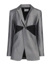 Coperni Woman Blazer Grey Size 10 Virgin Wool, Viscose, Metallic Polyester In Grey