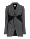 Coperni Woman Blazer Grey Size 4 Virgin Wool, Elastane In Grey