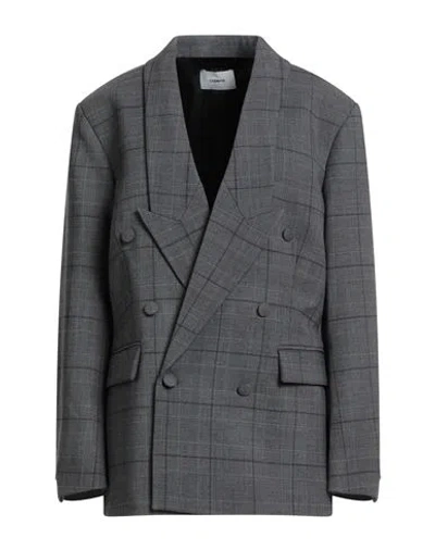 Coperni Woman Blazer Grey Size L Virgin Wool, Elastane In Gray