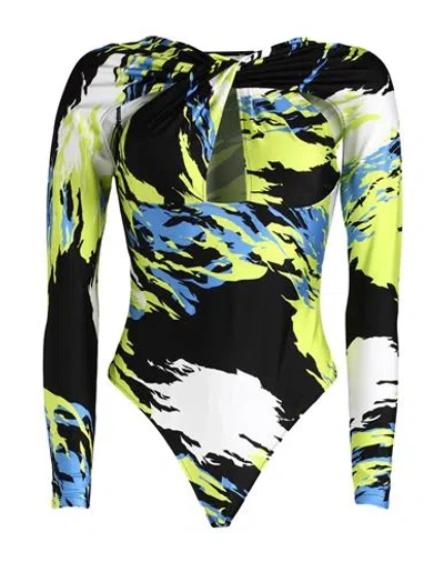 Coperni Woman Bodysuit Acid Green Size M Polyamide, Elastane