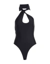 Coperni Woman Bodysuit Black Size 8 Polyamide, Elastane