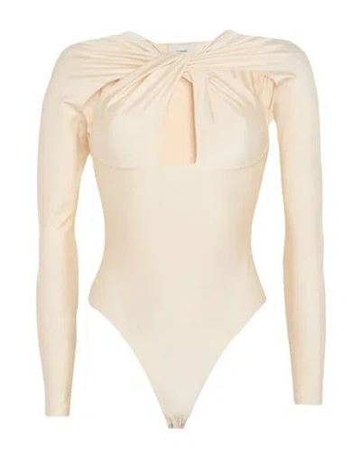 Coperni Woman Bodysuit Sand Size M Polyamide, Elastane