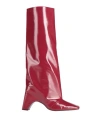 Coperni Woman Boot Burgundy Size 8 Leather In Burgundy Red