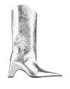 Coperni Woman Boot Silver Size 8 Leather In Silver