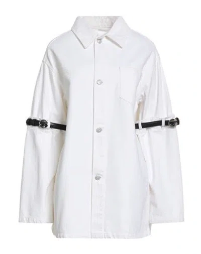 Coperni Woman Denim Shirt White Size M Cotton