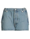 Coperni Woman Denim Shorts Blue Size 6 Cotton In Blue