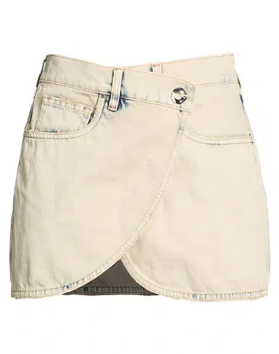 Coperni Woman Denim Skirt Sage Green Size 8 Cotton In Multi