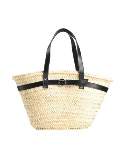 Coperni Woman Handbag Beige Size - Straw, Leather In Brown
