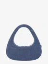 Coperni Swipe Denim Top Handle Bag In Blue