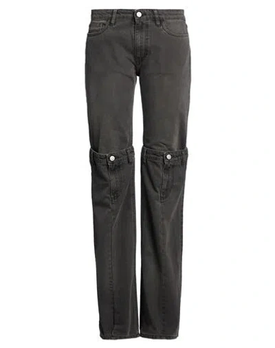 Coperni Woman Jeans Charcoal Size Xs Cotton In Grey